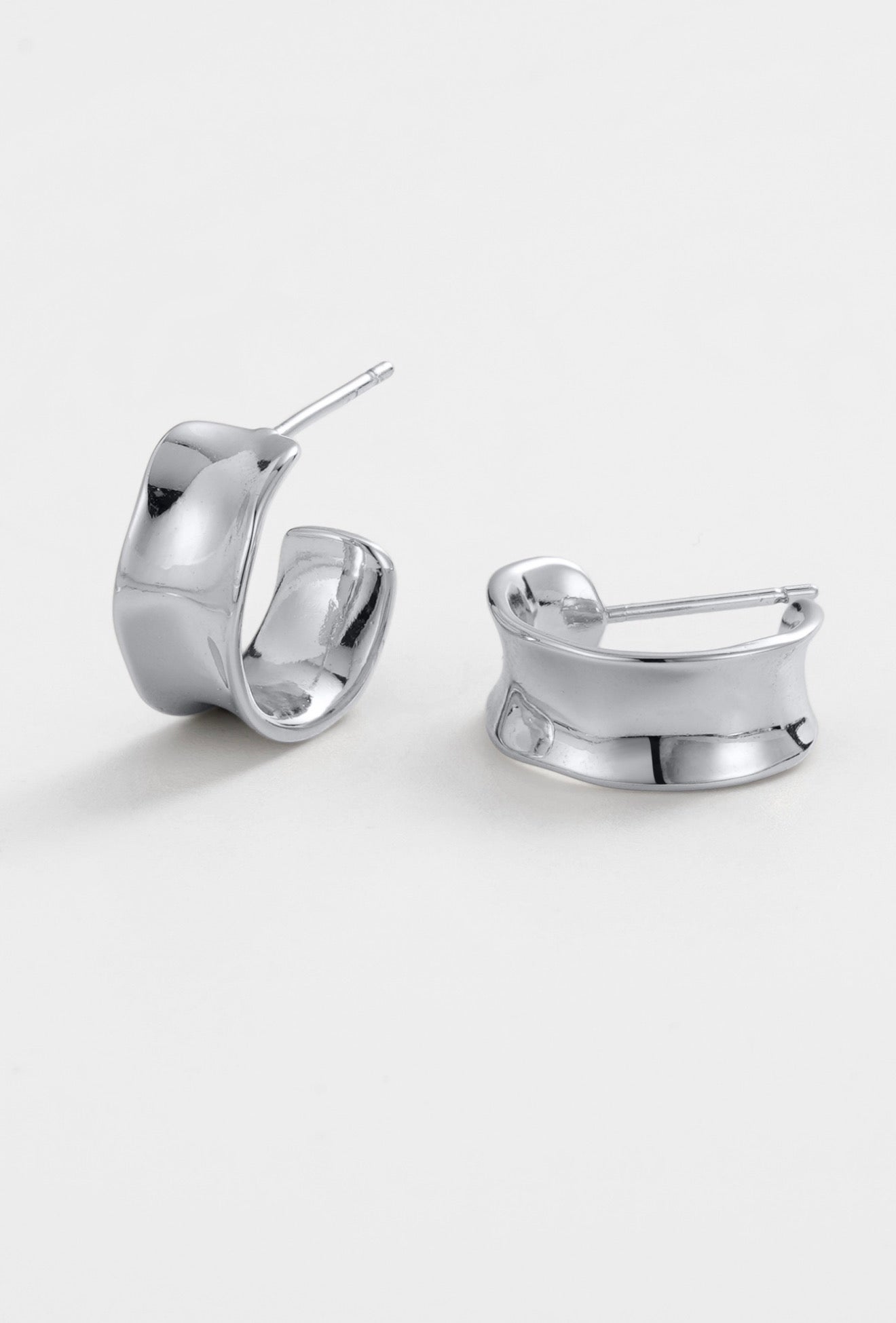 Nina Hoop Earrings - Silver | Zafino