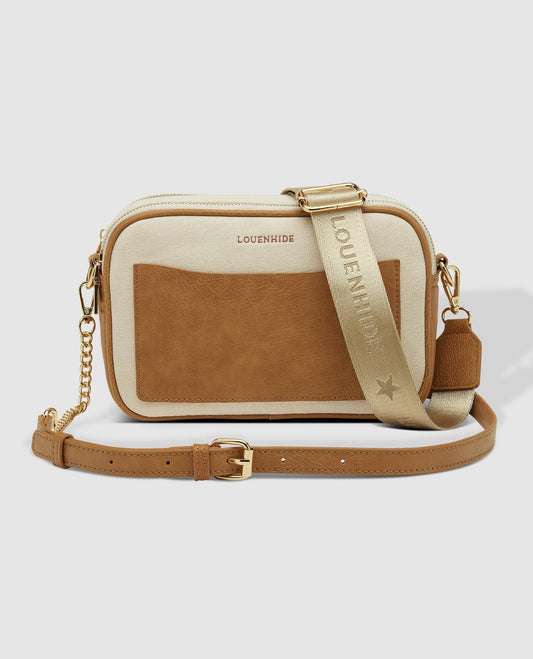 Jolene Canvas Crossbody Bag - Cream Camel | LOUENHIDE