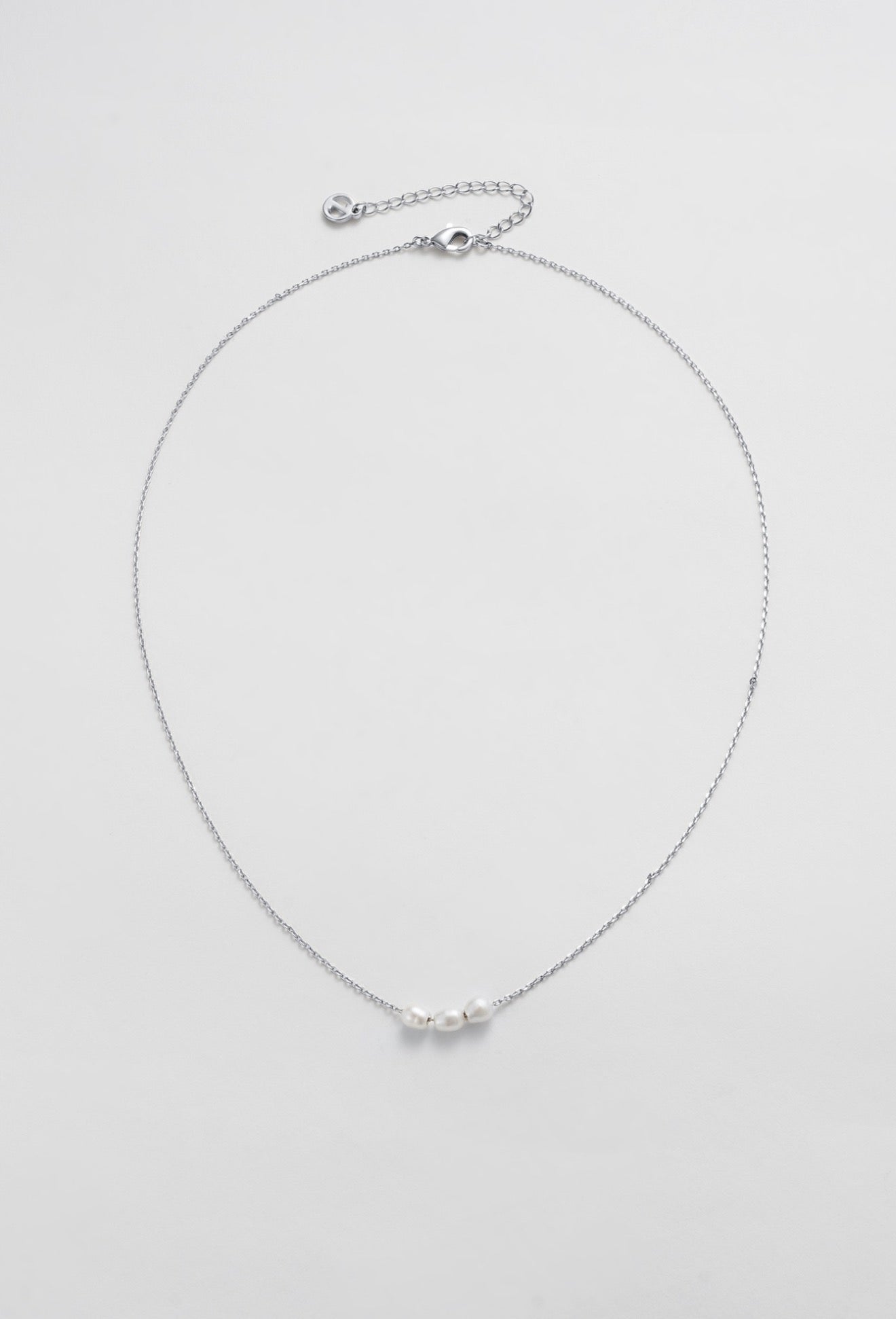 Mini Pearl Necklace - Silver