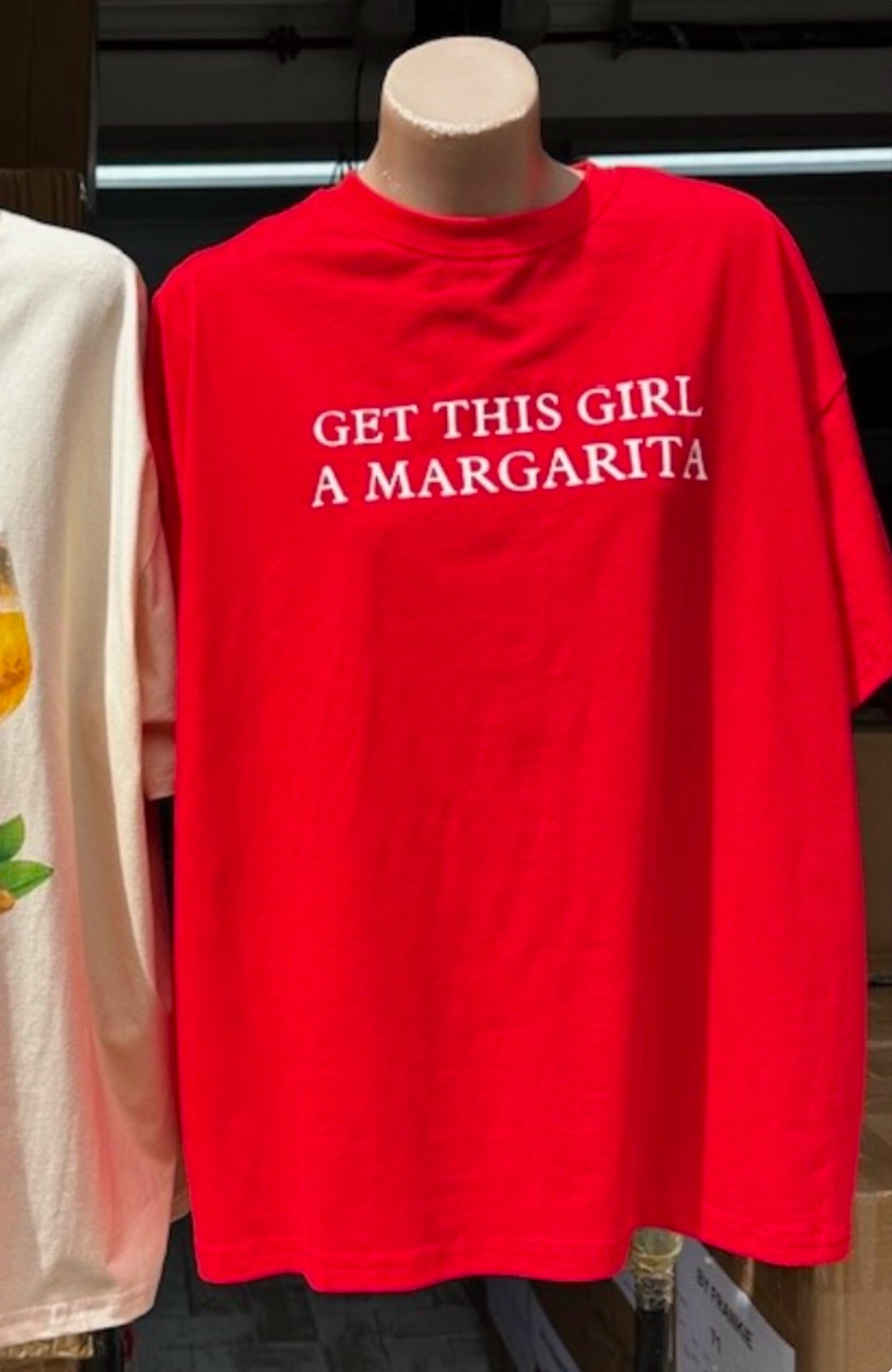 Mya Oversized Tee T-Shirt - Red Get This Girl a Margarita | By Frankie Clothing