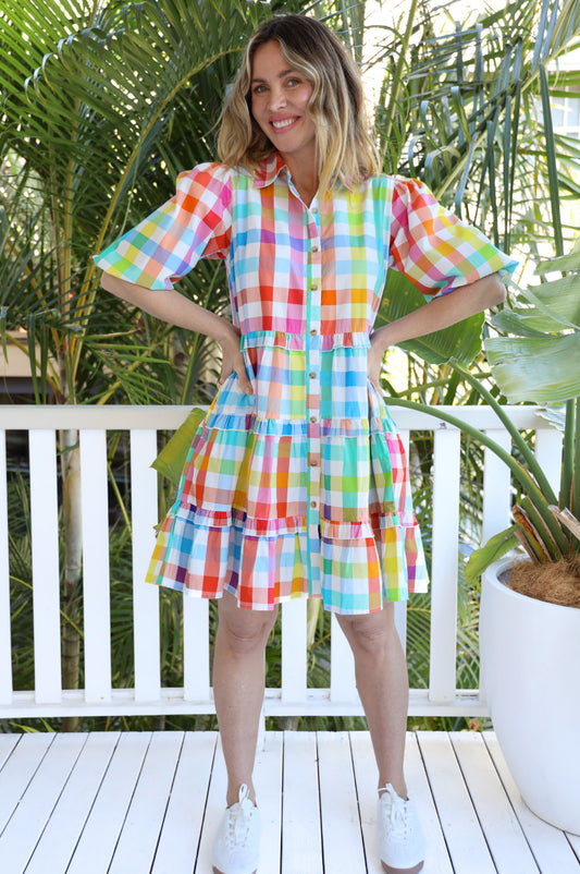 Lauren Burton Up Cotton Dress - Gelato