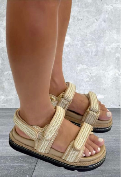 Elsie Raffia Platform Sandal - Natural