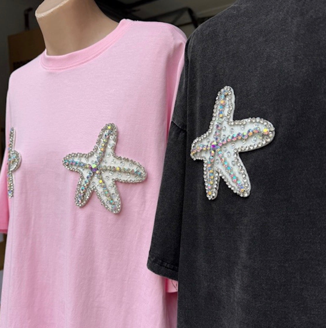 Mya Oversized T-Shirt Black Acid Starfish