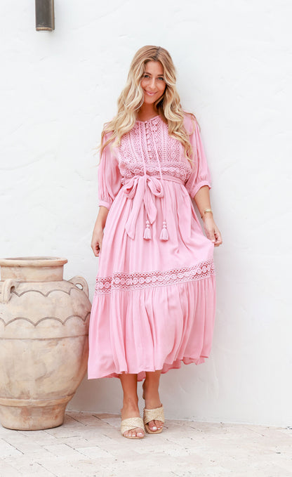 Janet By Joop & Gypsy Lace Maxi Dress - Pink