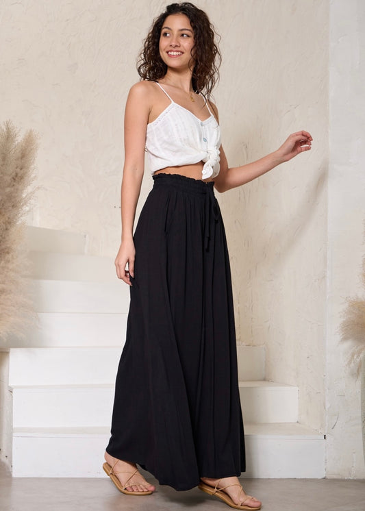 Kiara Wide Leg Pant - Black