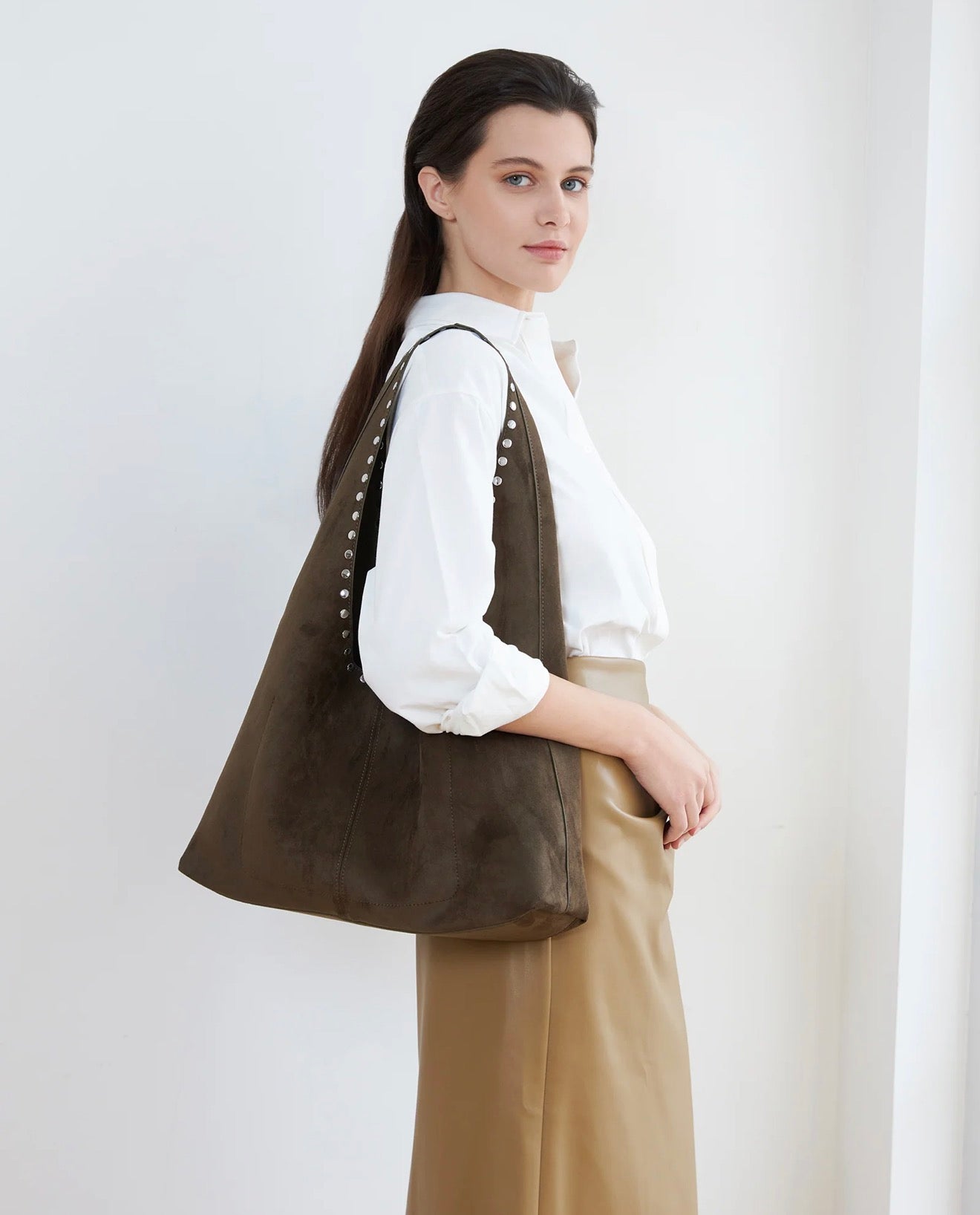 Hailey Suedette Shoulder Bag