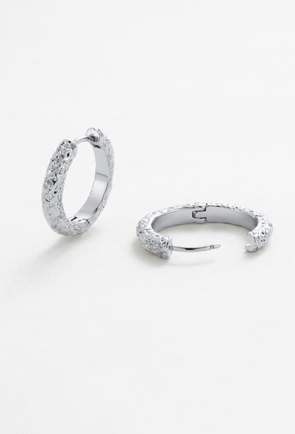 Belle Hoop Earrings - Silver | Zafino