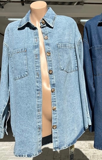 Light Denim Shacket | By Frankie