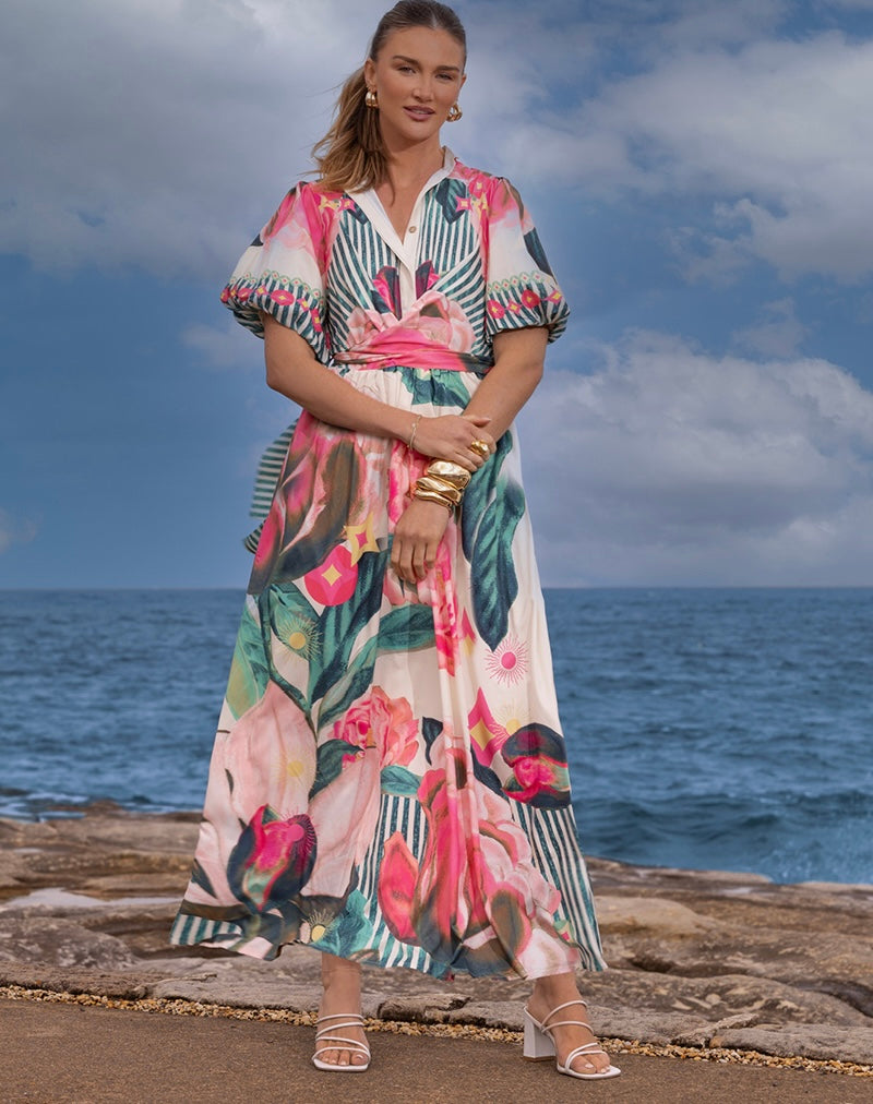 Wrap Twist Maxi Dress - Marisol Pink