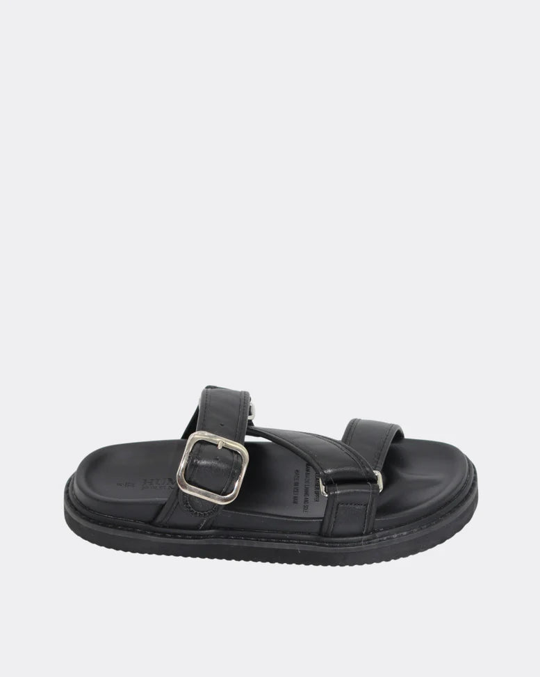 Maria Leather Slide Shoes - Black