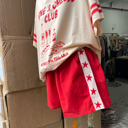 Ivy Tee Shirt & Shorts Set - Wine & Cheese Club | By Frankie