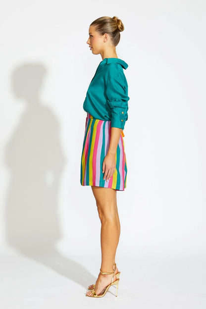 Fortunelle Long Sleeve Button Up Shirt - Teal