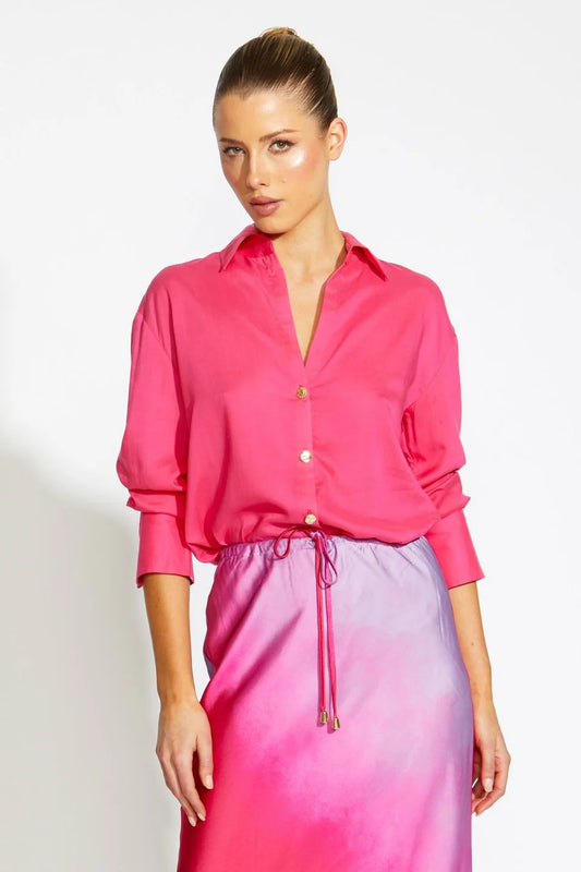 Fortunelle Long Sleeve Button Up Shirt - Pink