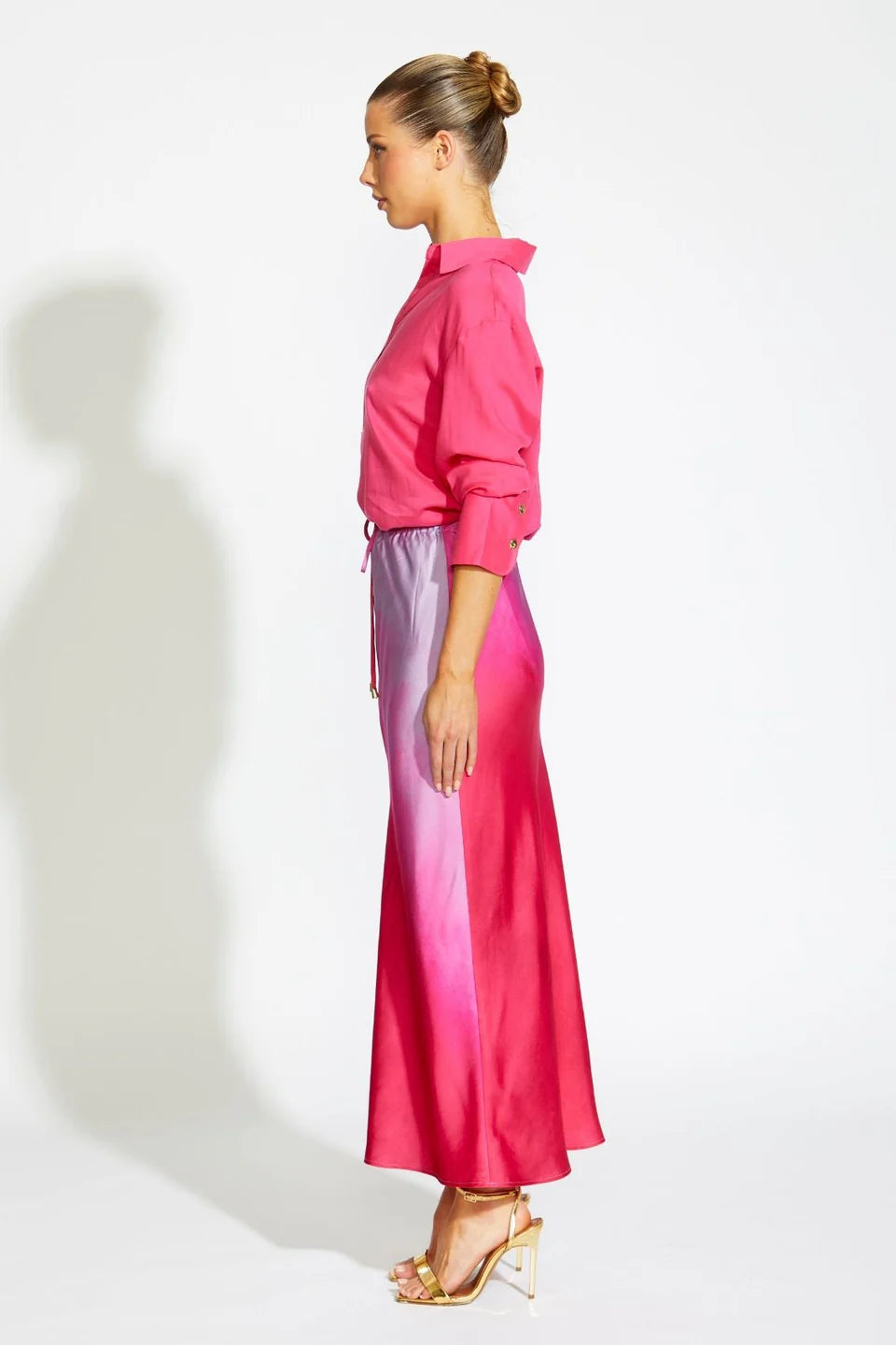 Fortunelle Long Sleeve Button Up Shirt - Pink