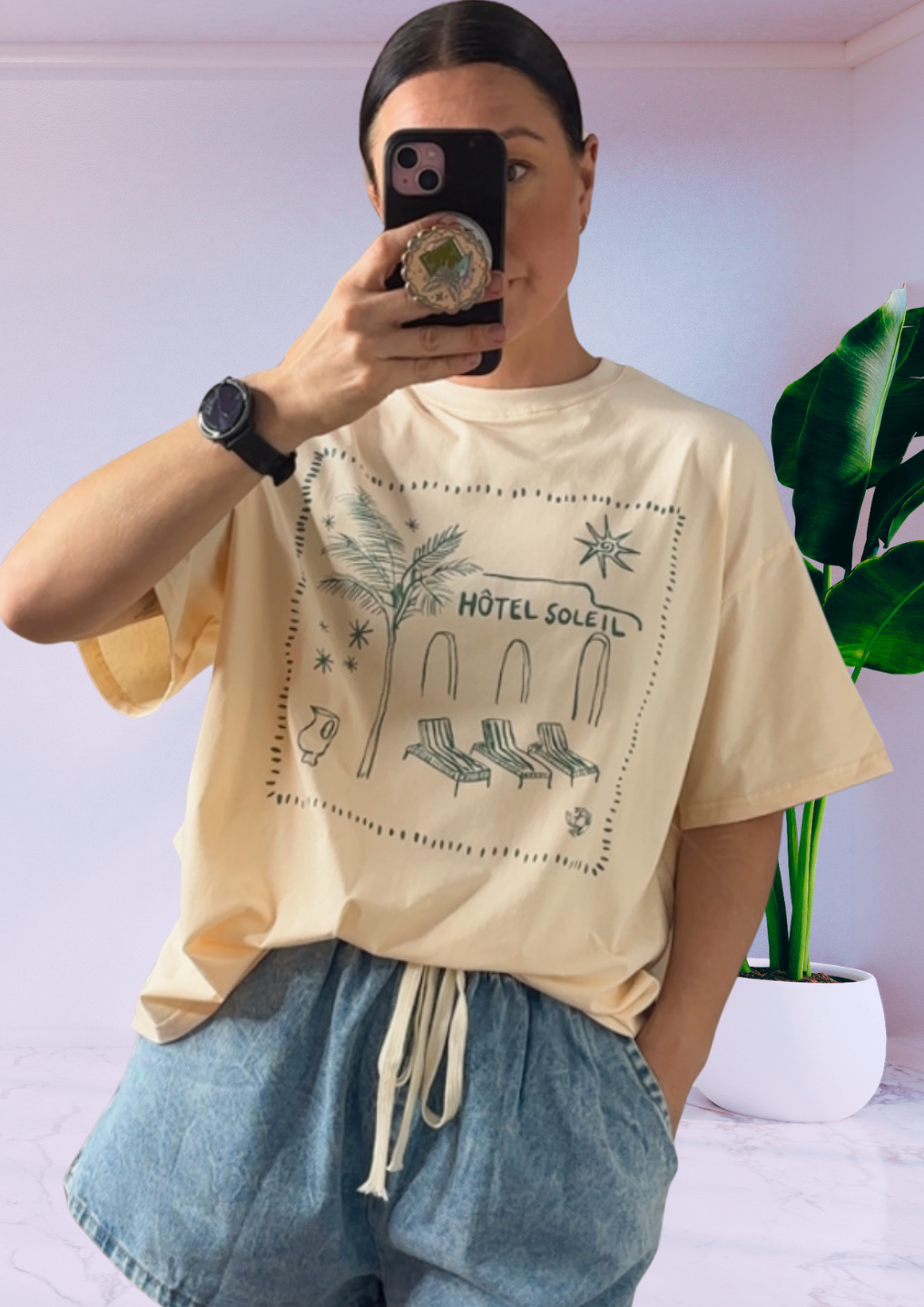 Mya Oversized Tee T-Shirt - Hotel Soleil Beige | By Frankie