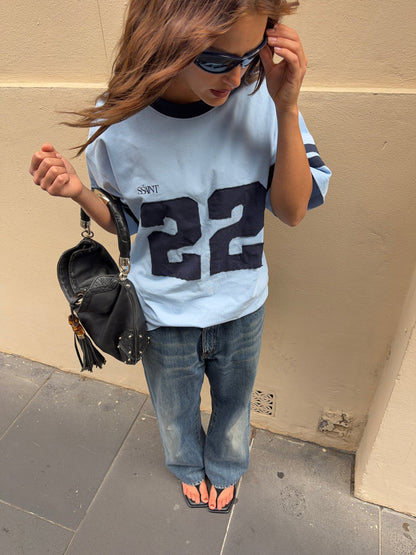 Twenty Two 22 Motion Tee Shirt – Powder Blue & Navy | SSAINT