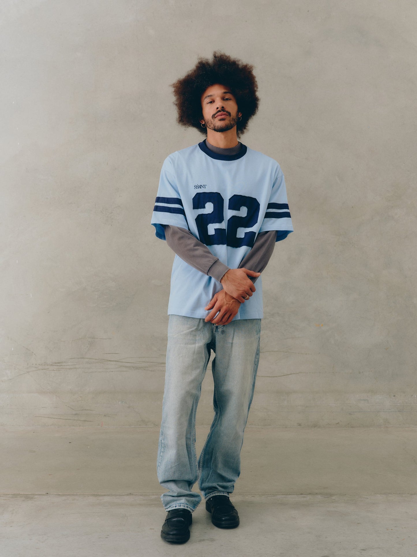 Twenty Two 22 Motion Tee Shirt – Powder Blue & Navy | SSAINT