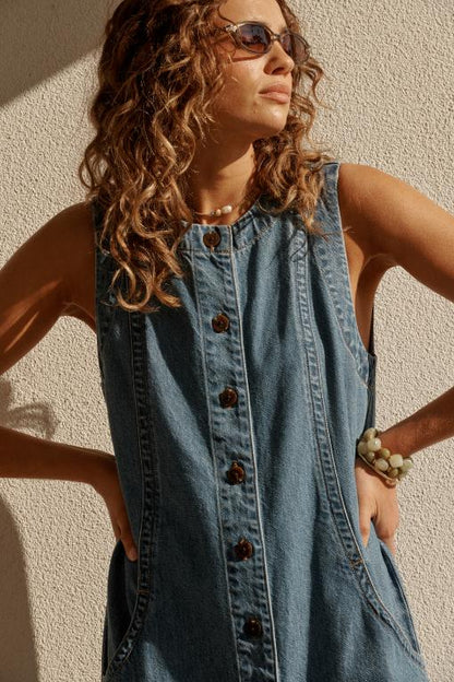 Suki Shift Denim Dress - Fresh Indigo | Ceres Life