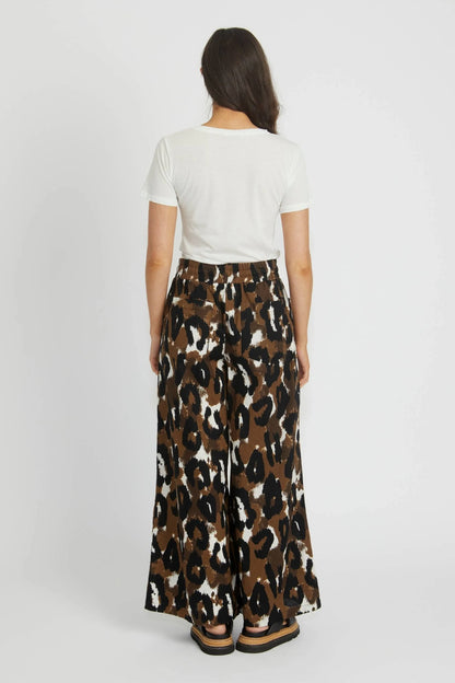 Ella Wide Leg Pant - Animal Print