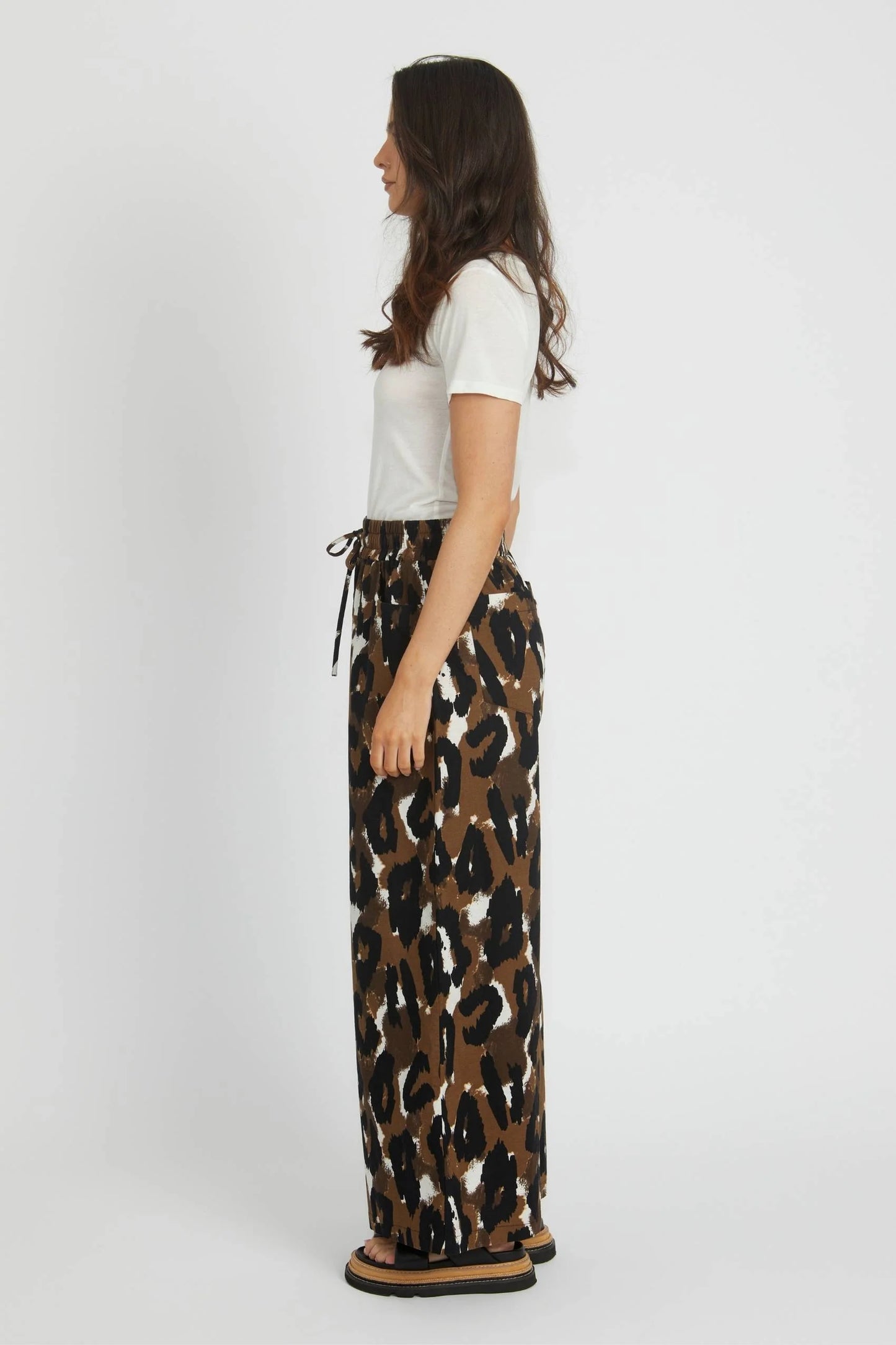 Ella Wide Leg Pant - Animal Print