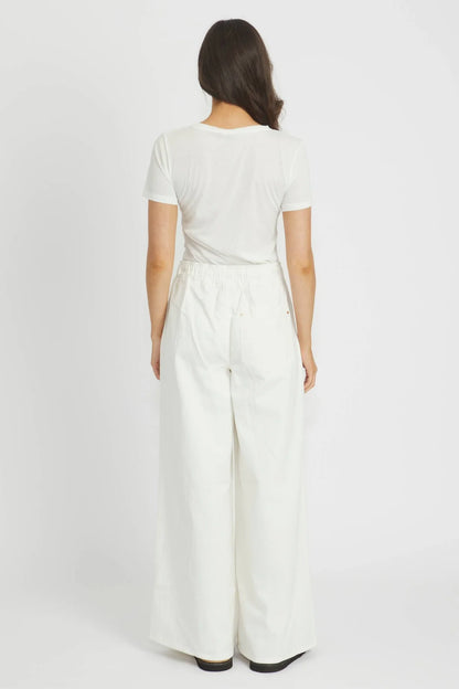 Cleo Wide Leg Jeans - White Ecru