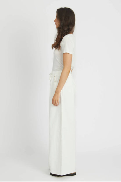 Cleo Wide Leg Jeans - White Ecru