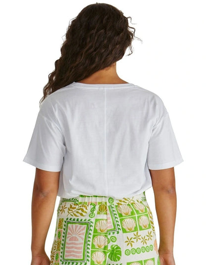 Cynthia Tee T-Shirt - White Seashell Stripe