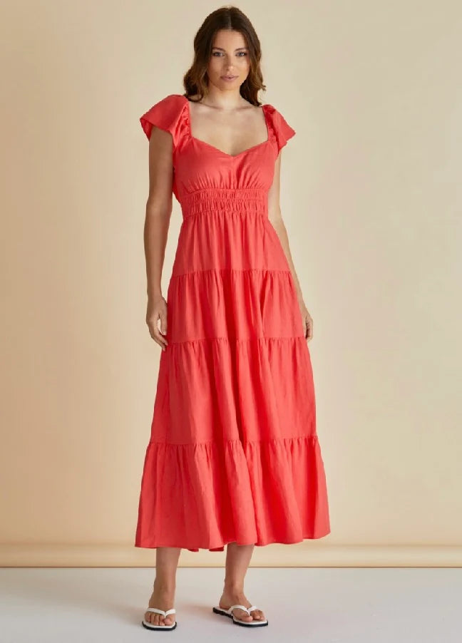 Sadie Midi Dress - Red