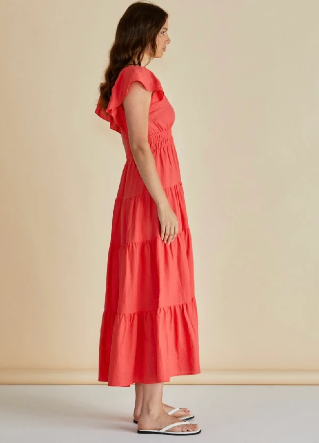Sadie Midi Dress - Red