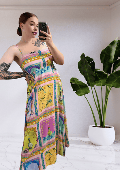 Tia Spaghetti Strap Maxi Dress - Purple Bird