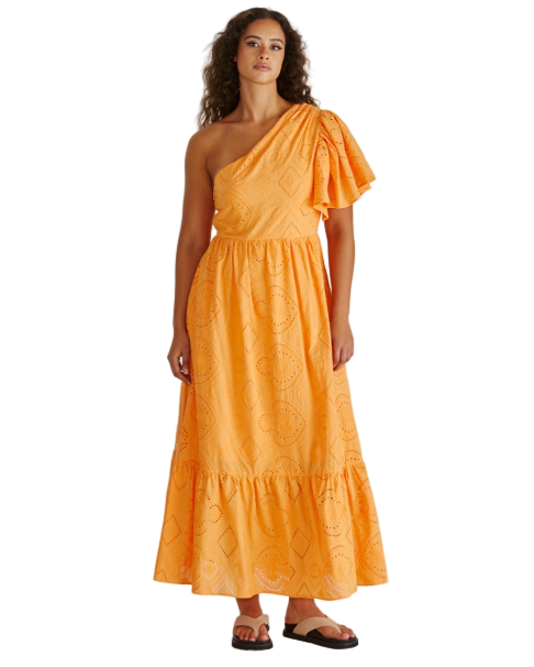 Riva One Shoulder Maxi Dress - Orange