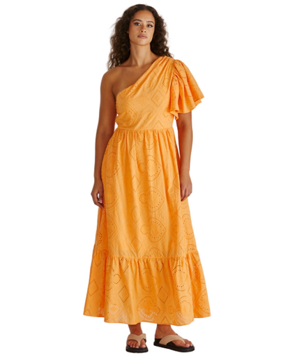 Riva One Shoulder Maxi Dress - Orange