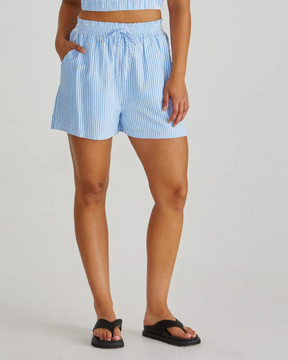 Alani Short - Blue White Stripe