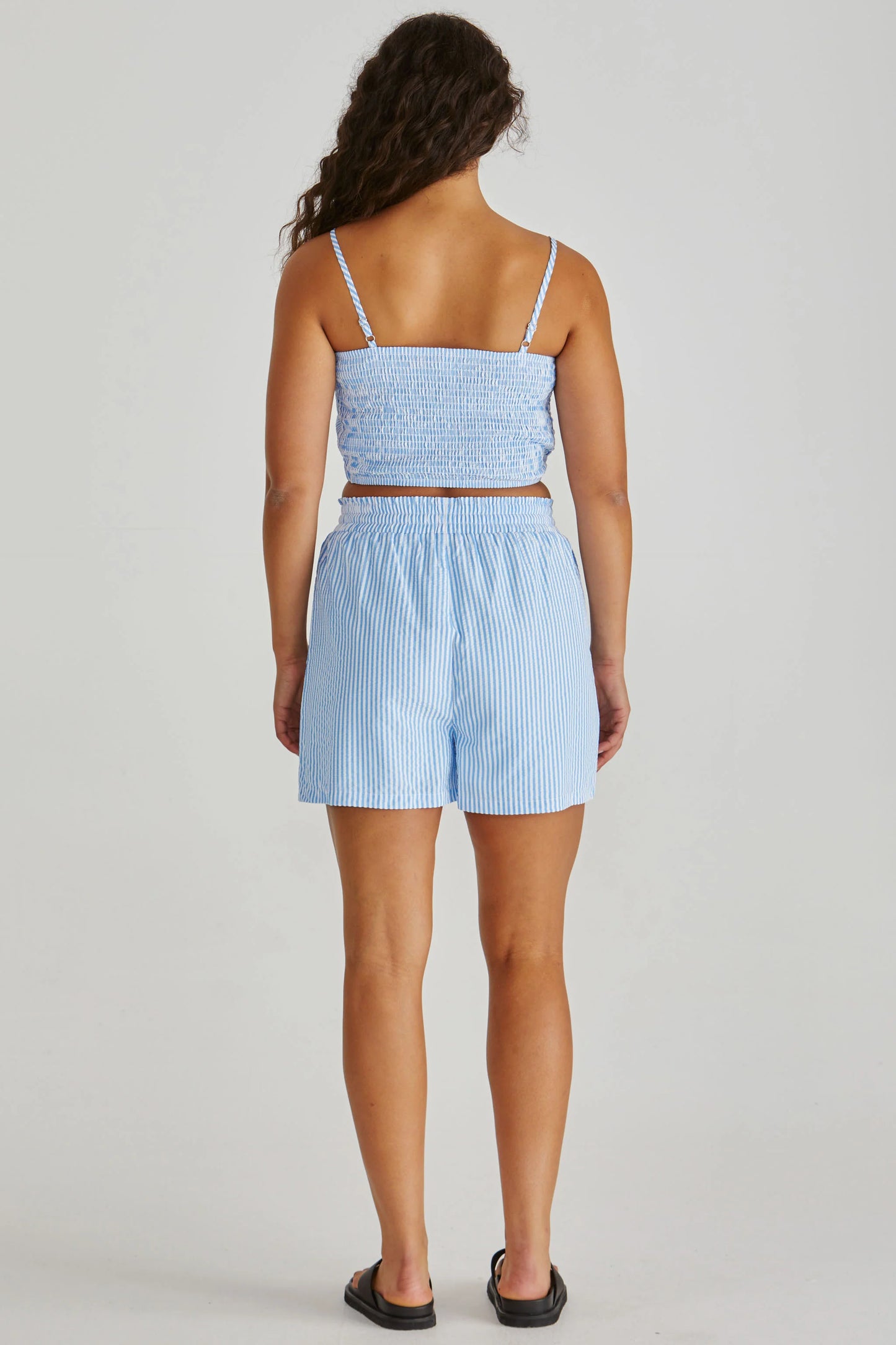 Alani Short - Blue White Stripe