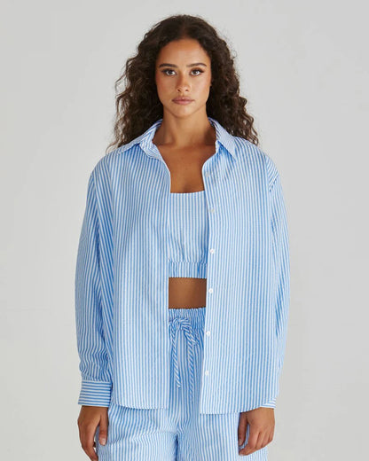 Alani Shirt - Blue White Stripe