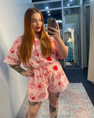 By Frankie clothing matching set pink Red Sea shells 