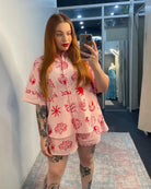 By Frankie clothing matching set pink Red Sea shells 