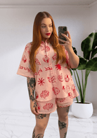 By Frankie clothing matching set pink Red Sea shells 