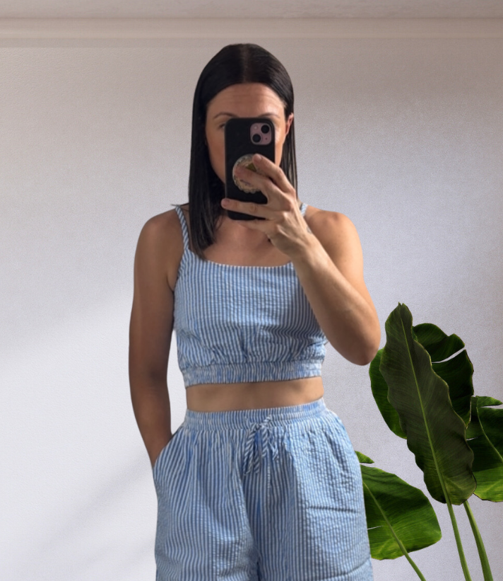 Alani Short - Blue White Stripe