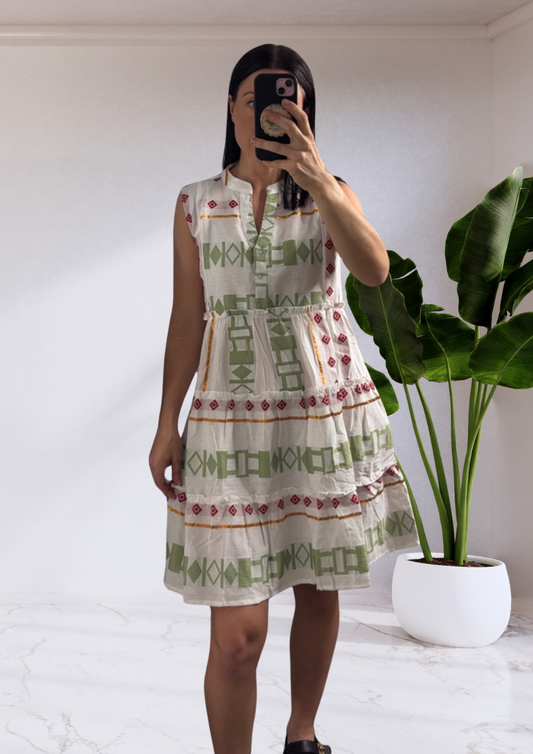 Vixen Sleeveless Embroidered Dress - XMAS White |  Joop & Gypsy