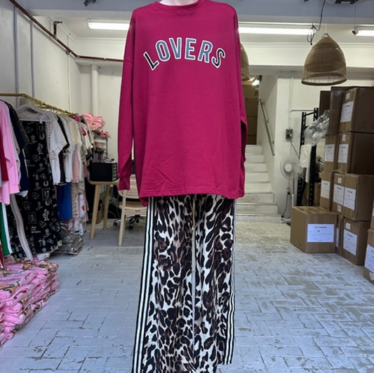 Nova Long Sleeve Top & Long Racer Pants Set Lovers Leopard   | By Frankie