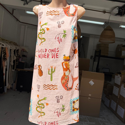 Jazmine Shift Mini Dress - Pink Wild Ones