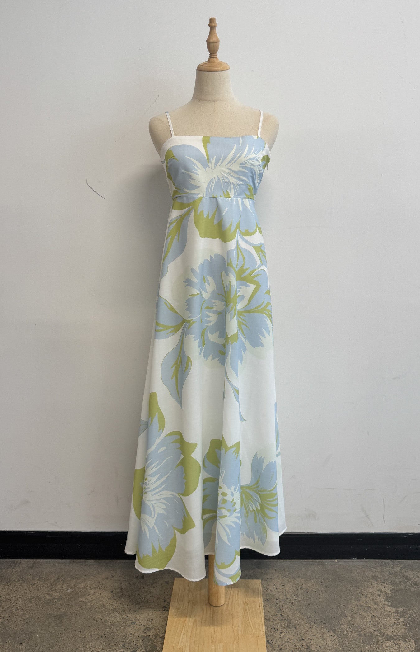Chelsea Big Floral Print Maxi Dress - Blue Green