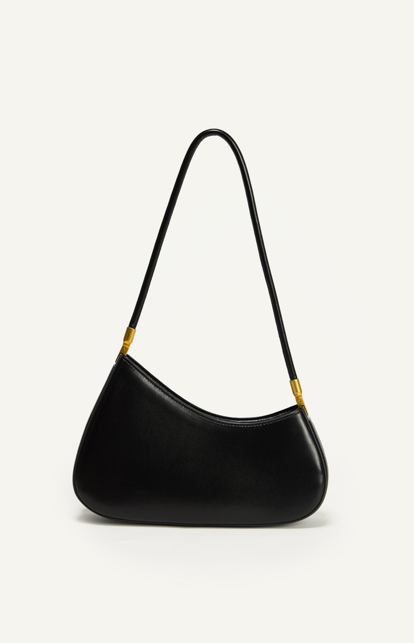 Curved Structured Shoulder Bag with Soft Tube Handle - Black | Style Statel