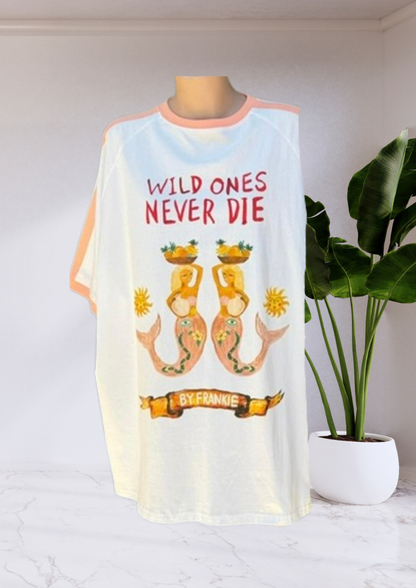 Mya Oversized Tee T-Shirt - White Wild Ones | By Frankie