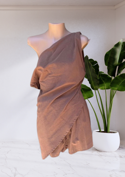 Morgan One Shoulder Top & Shorts Set - Brown | By Frankie