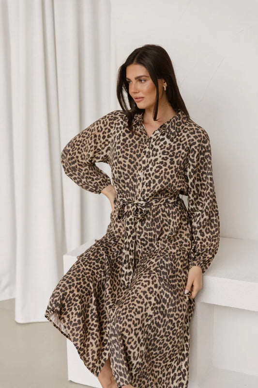 Lisa Leopard Shirt Dress - Leopard Print