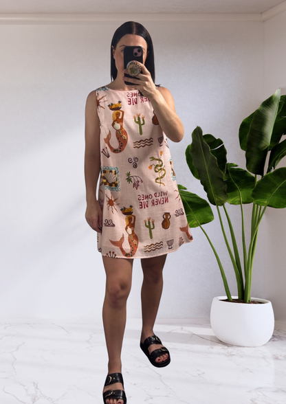 Jazmine Shift Mini Dress - Pink Wild Ones