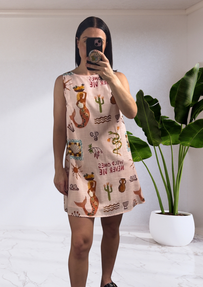 Jazmine Shift Mini Dress - Pink Wild Ones