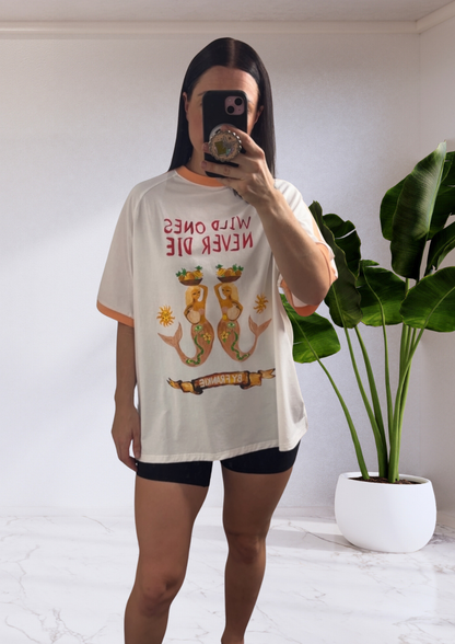 Mya Oversized Tee T-Shirt - White Wild Ones | By Frankie